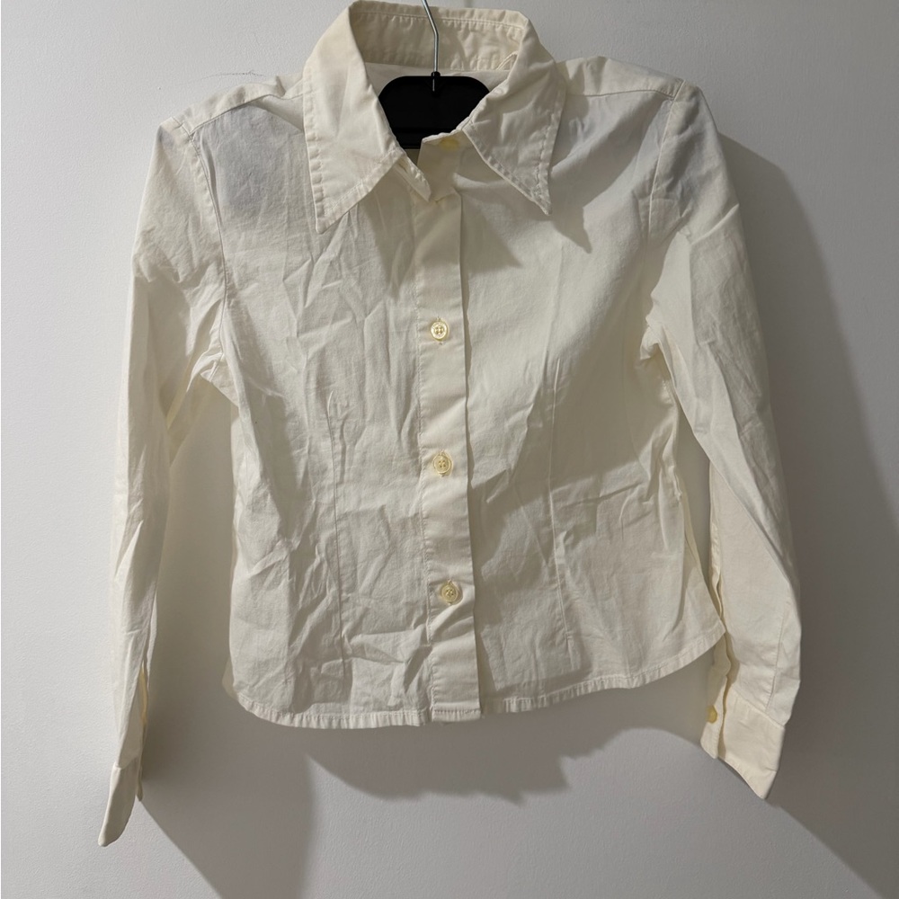 Classic Kids Cotton Button-Down Shirt in White